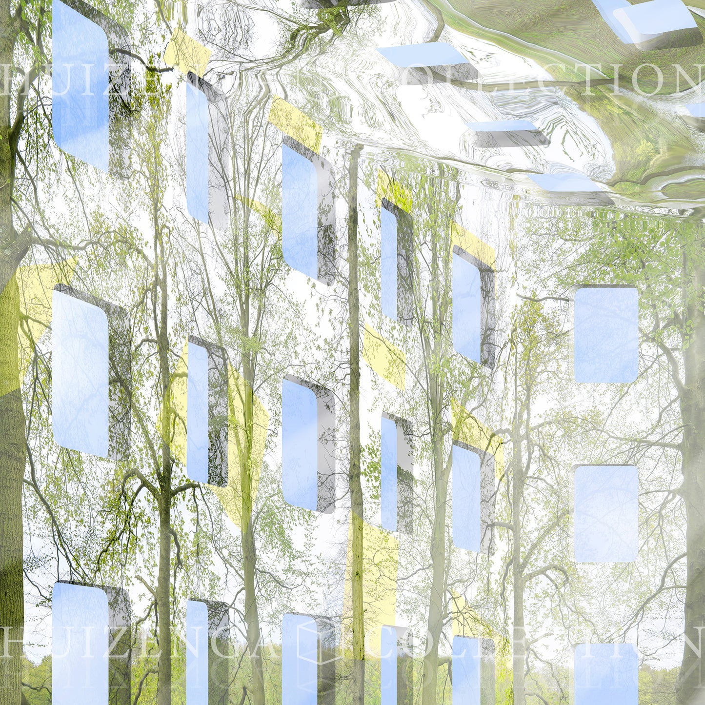 Detail van Atlantis Risorta – bomen die groeien door de ramen van de structuur.