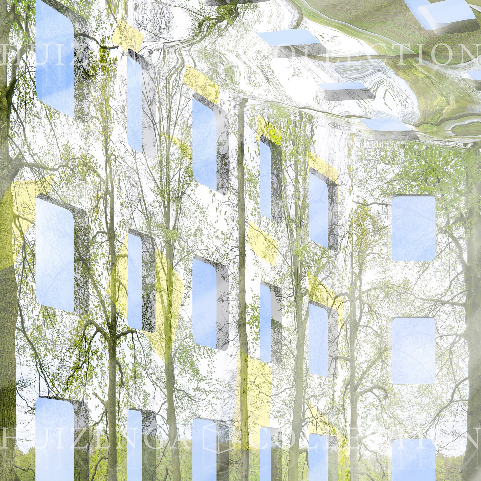 Detail van Atlantis Risorta – bomen die groeien door de ramen van de structuur.