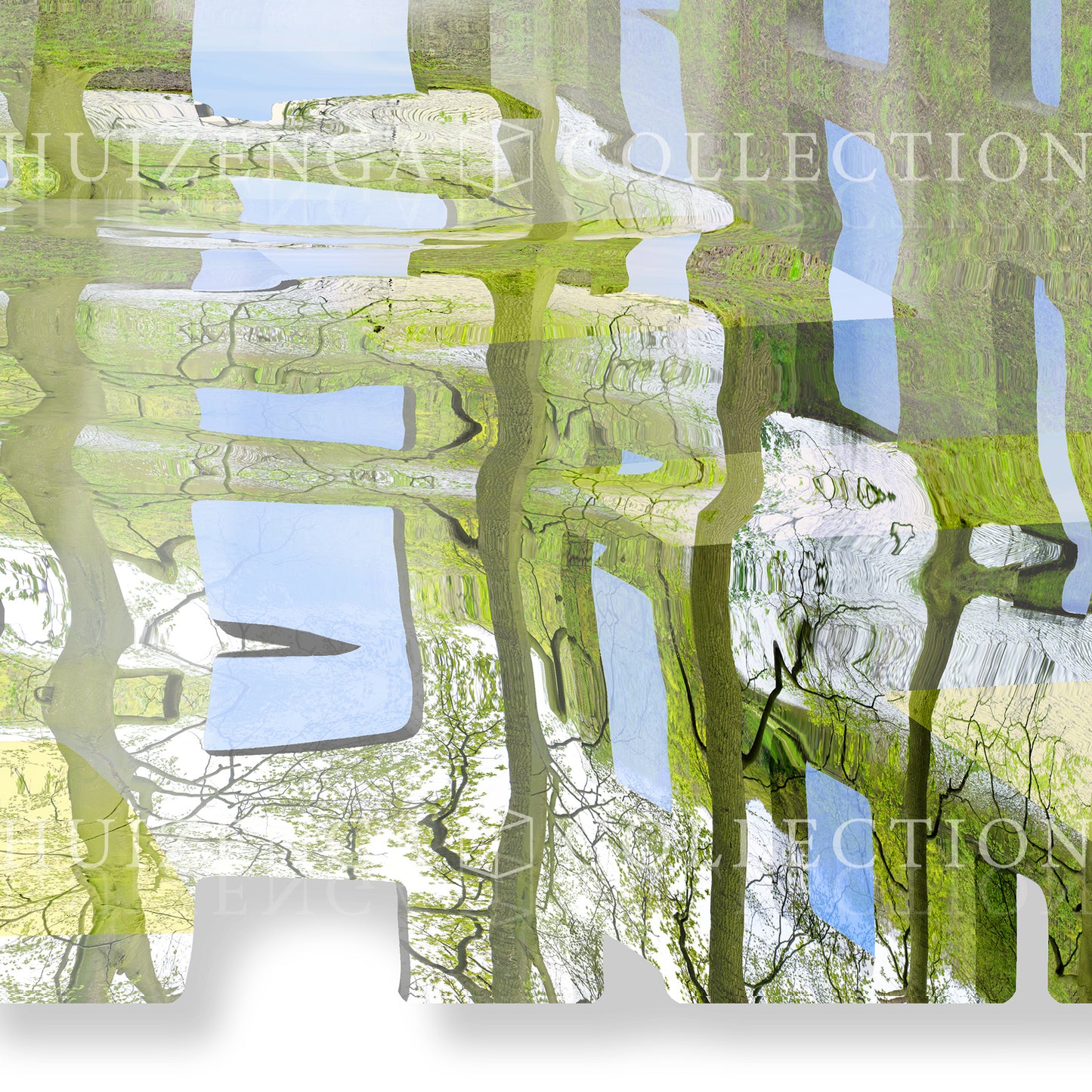 Detail van Atlantis Risorta – reflecties in het water en lichtstralen
