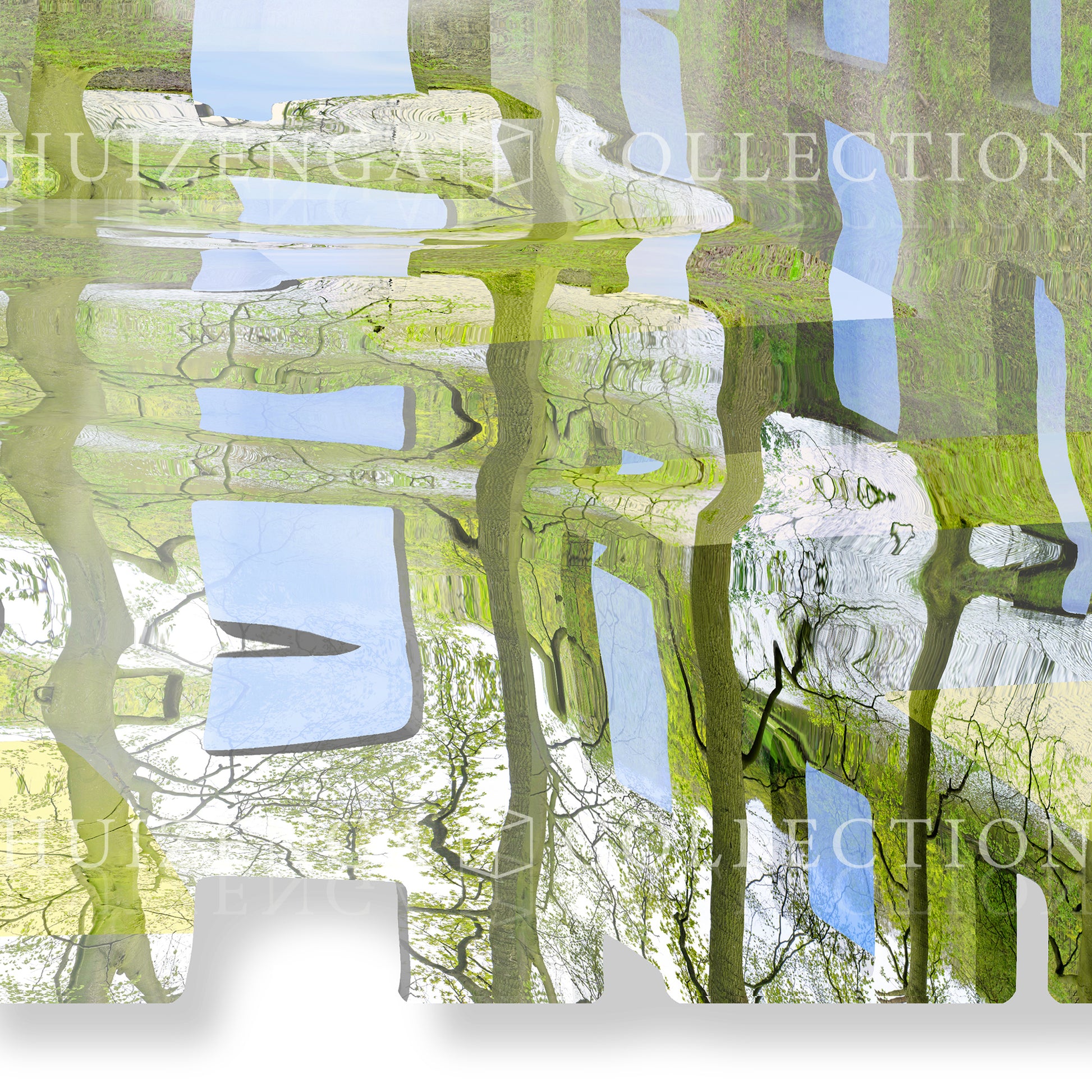 Detail van Atlantis Risorta – reflecties in het water en lichtstralen