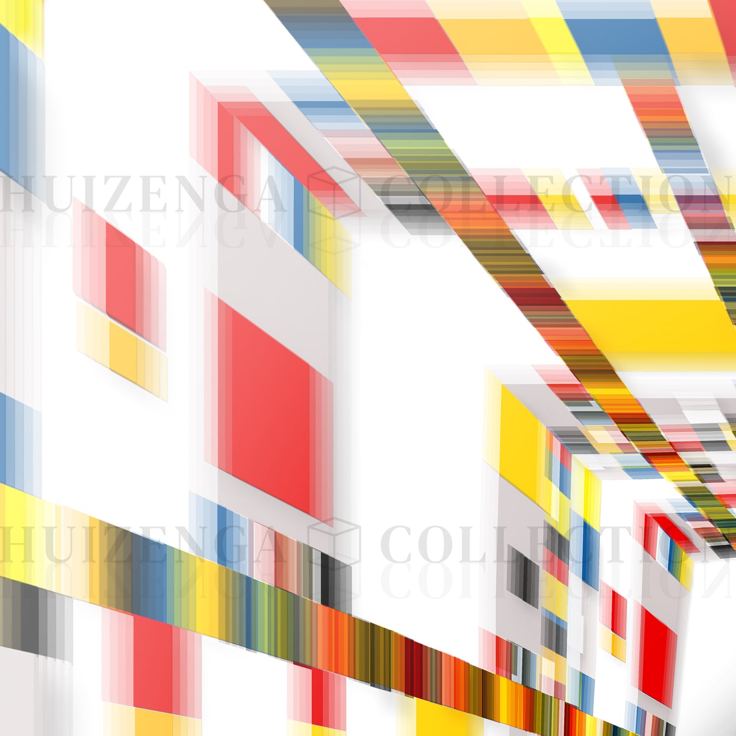 Detail of Geometric Space #44 Square by Lisette Huizenga, focusing on the fine perspective lines and three-dimensional spatial illusion.