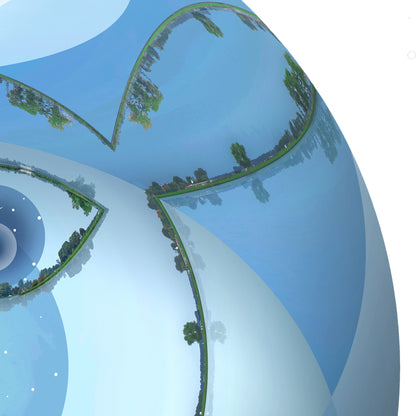 Smiling horizon reflection forming a playful expression, detail from Terra Waramuni Burlesca for kids room interior