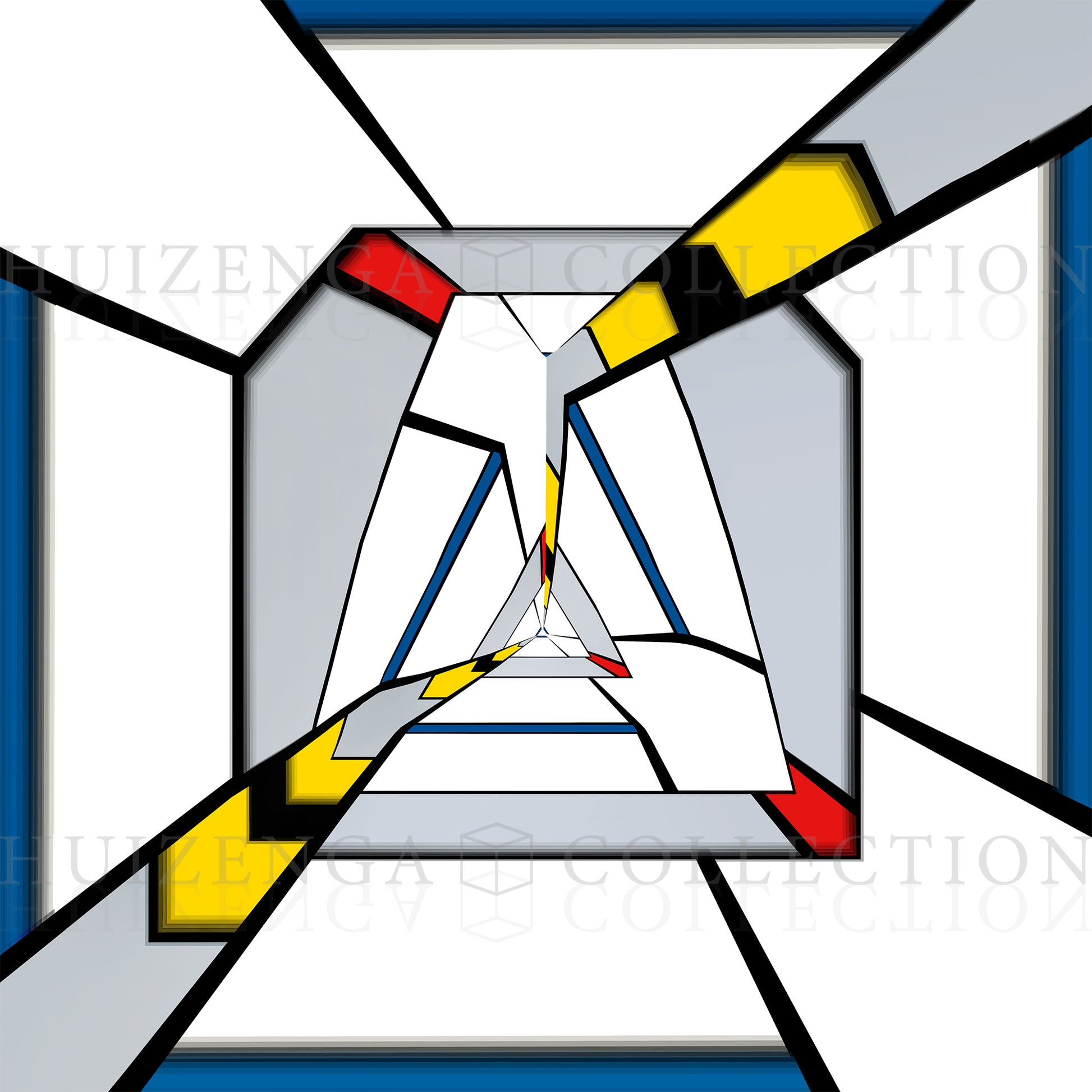 Linear perspective creating depth in geometric abstraction