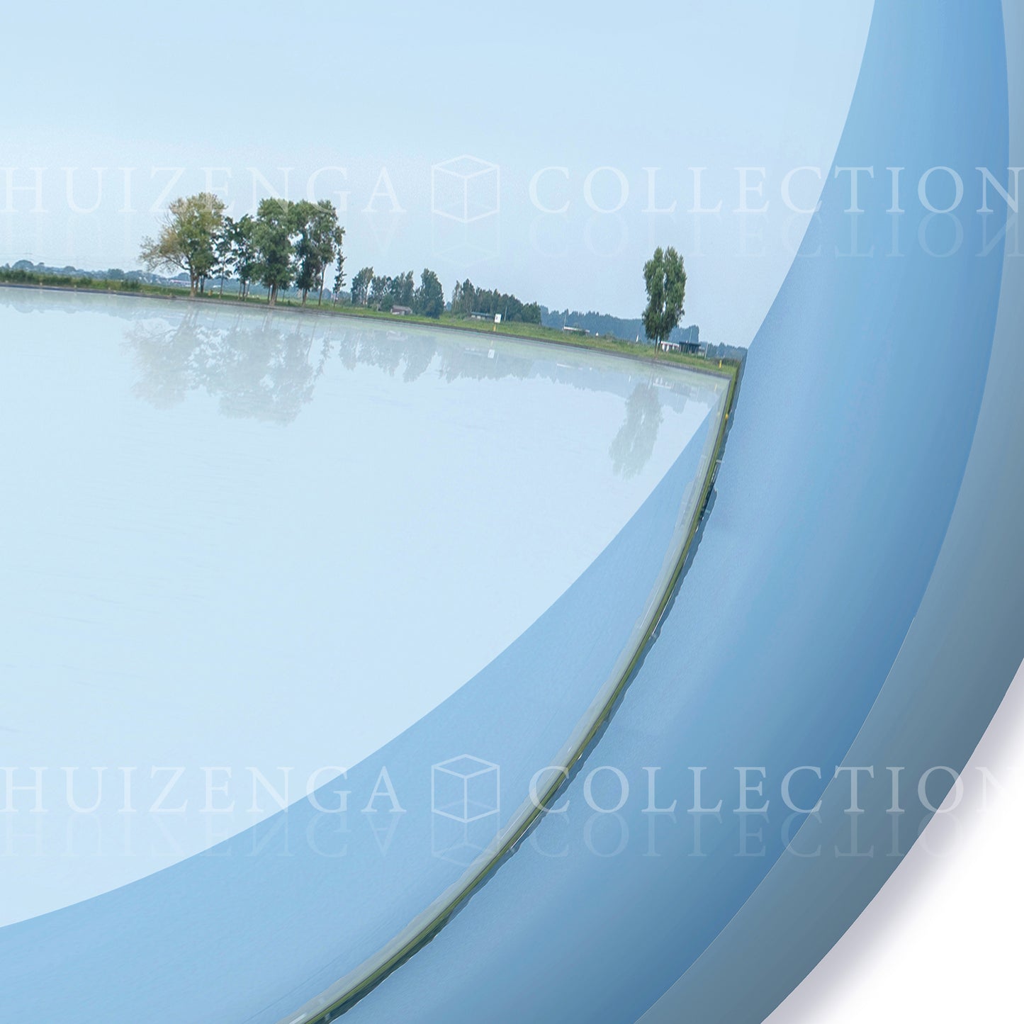 Horizon line reflected in a circular landscape, detail from Terra Waramuni by Lisette Huizenga