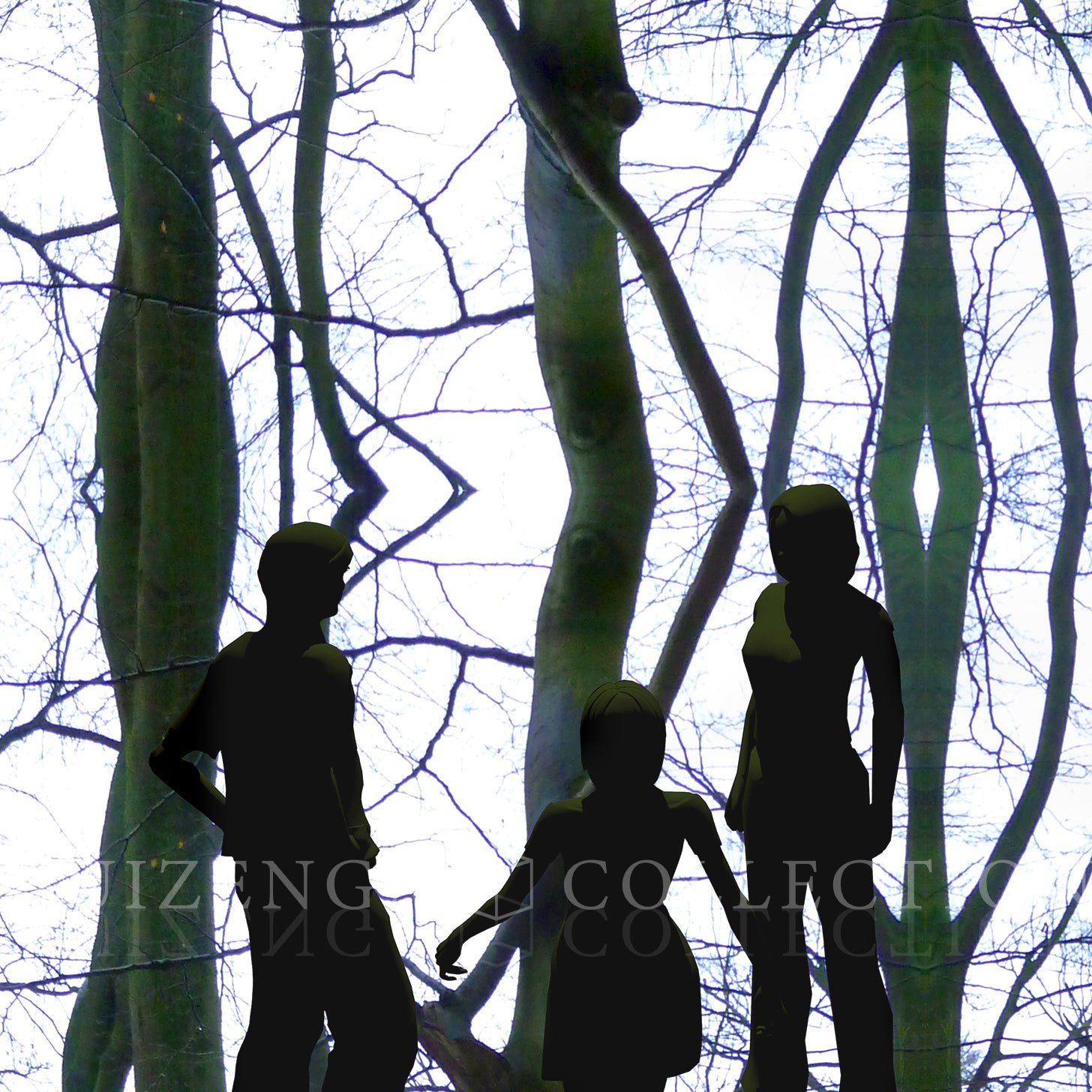 Detail van Insight Landscape II – sterke symmetrie en illusie tussen boven- en onderwereld