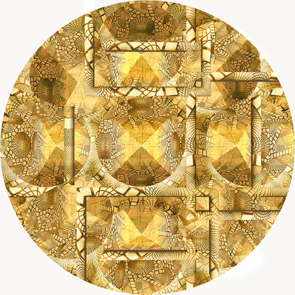 Metakosmia Gold Mandala II – immersive golden digital painting by Lisette Huizenga. A highly symmetrical cosmic mandala with intricate geometric patterns and radiant golden light, evoking harmony, infinity and metaphysical depth.
Ingezoomd