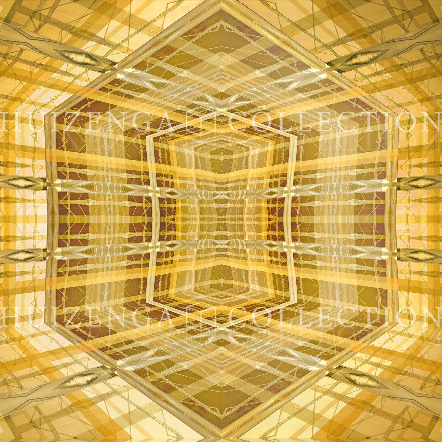 Detail van Metakosmia Gold V – rijke gouden textuur en oneindige diepte