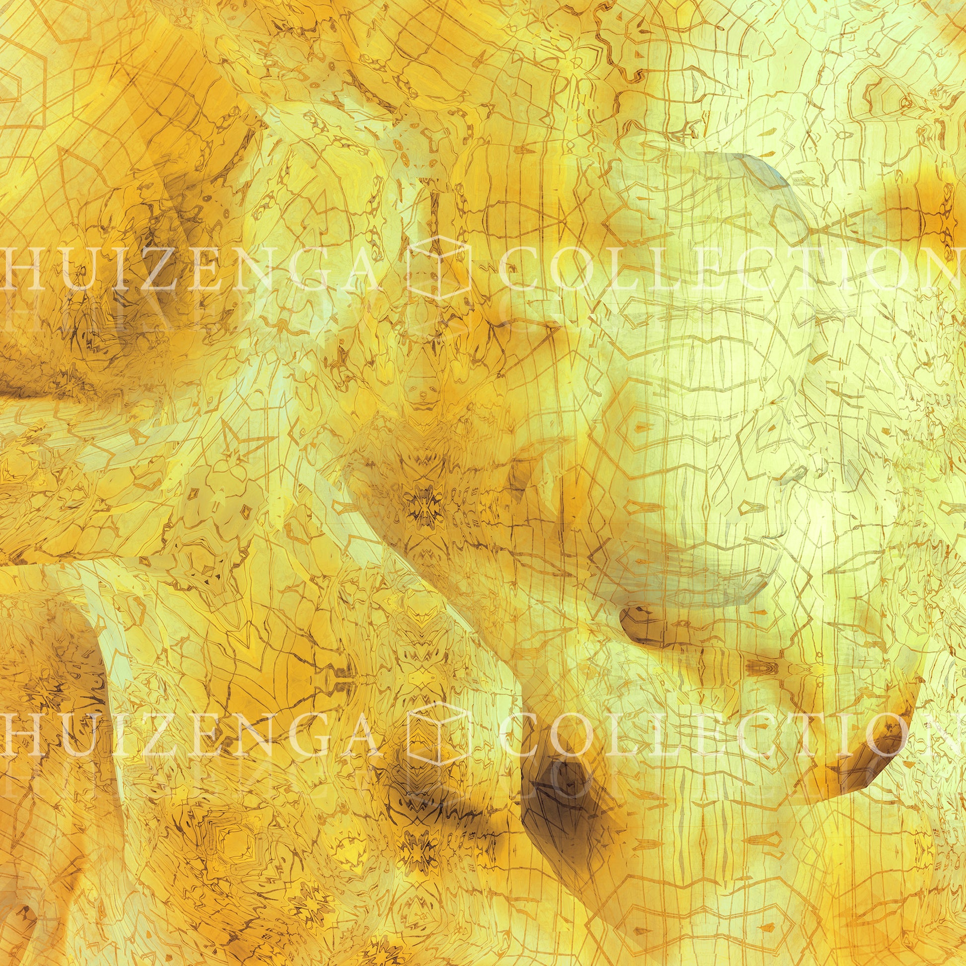 Detail van Metakosmia gold XI – stralende lichtexplosie en kosmische energie
