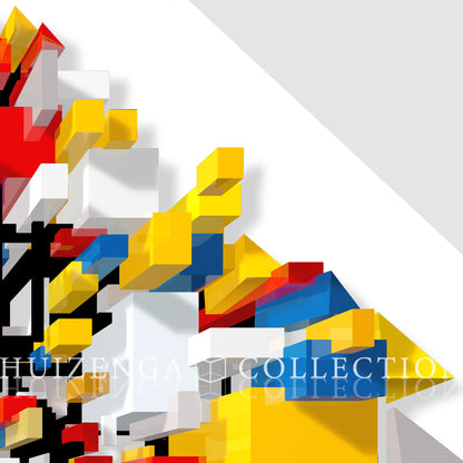 Detail van Nirwana – krachtige Mondriaan-kleuren en abstracte compositie
