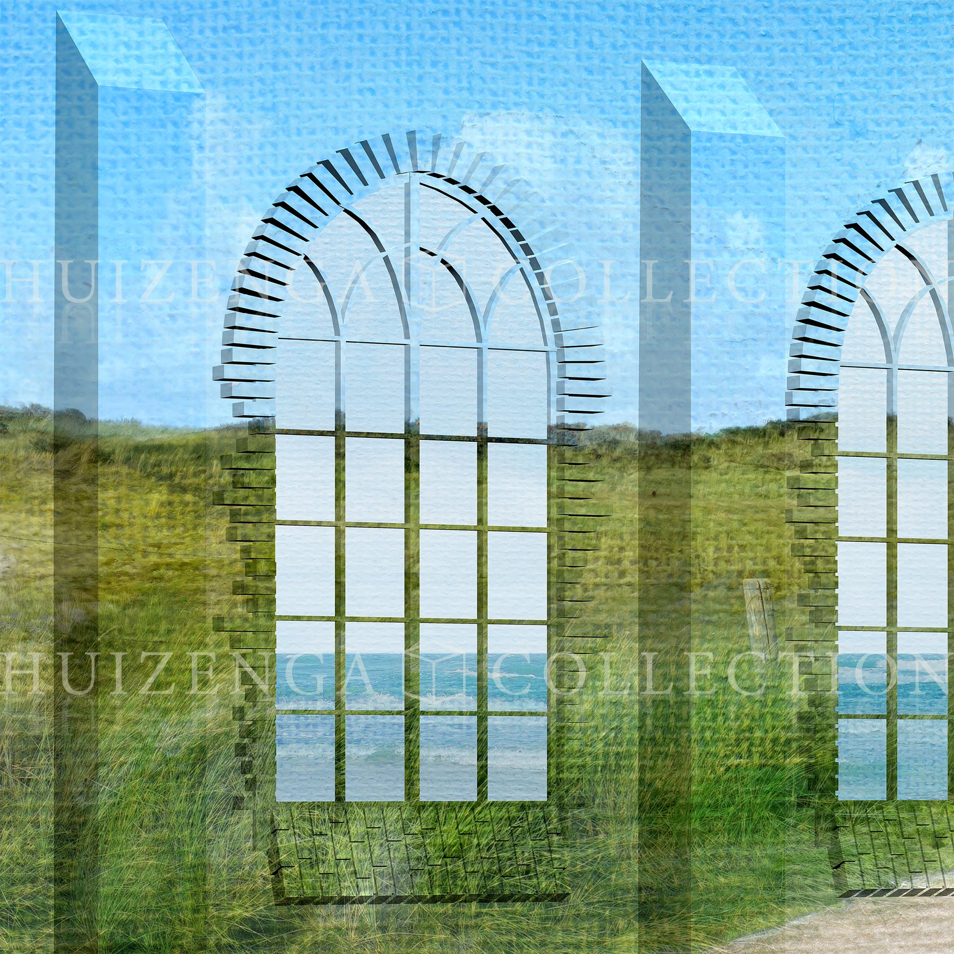 Detail van Pad door het Licht – hoge boogvensters met licht