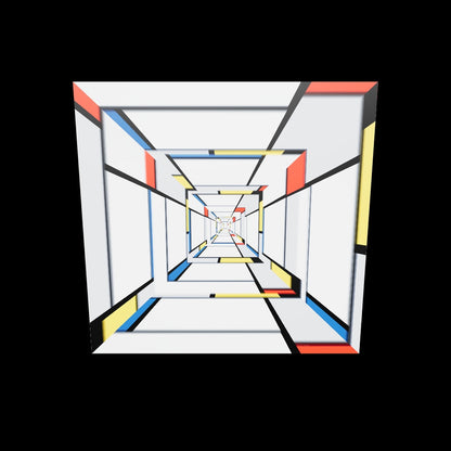AR view of geometric square artwork