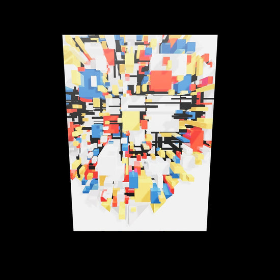 AR view of Nirwana – Cosmic Cut by Lisette Huizenga. Experience this immersive abstract explosion of color and geometry in your own space.