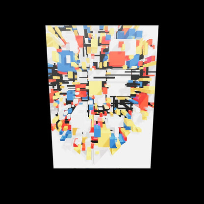 AR view of Nirwana – Cosmic Cut by Lisette Huizenga. Experience this immersive abstract explosion of color and geometry in your own space.