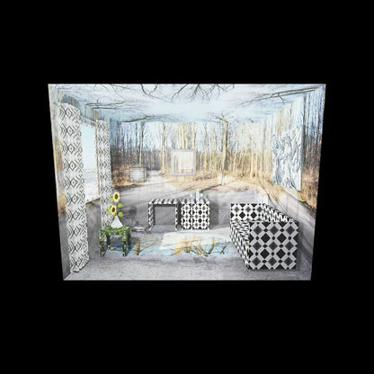 AR view of Wintersuite by Lisette Huizenga – experience the immersive winter forest environment in your own space.