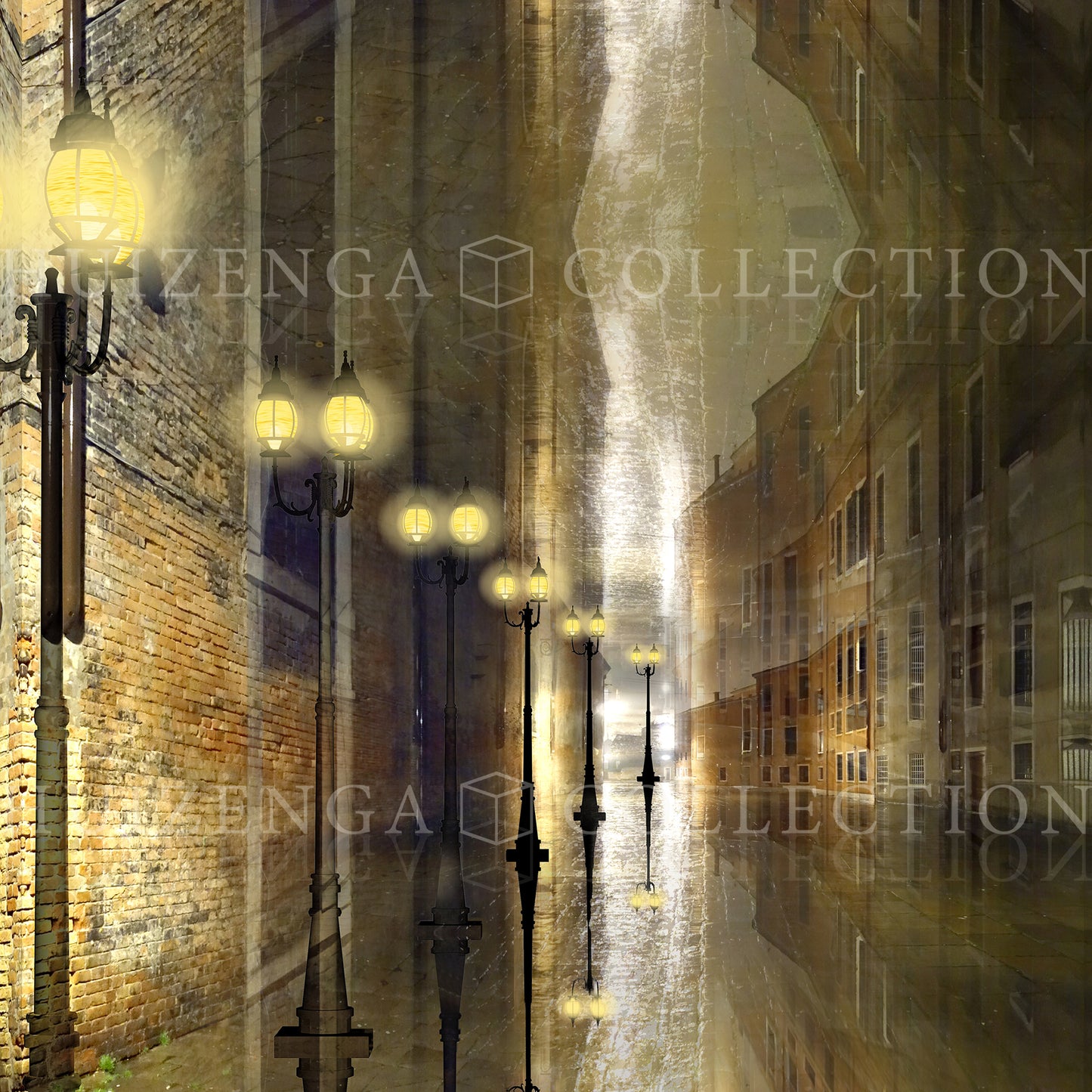 Detail van verlichte lantaarns in Riflessioni Notturne, Lisette Huizenga