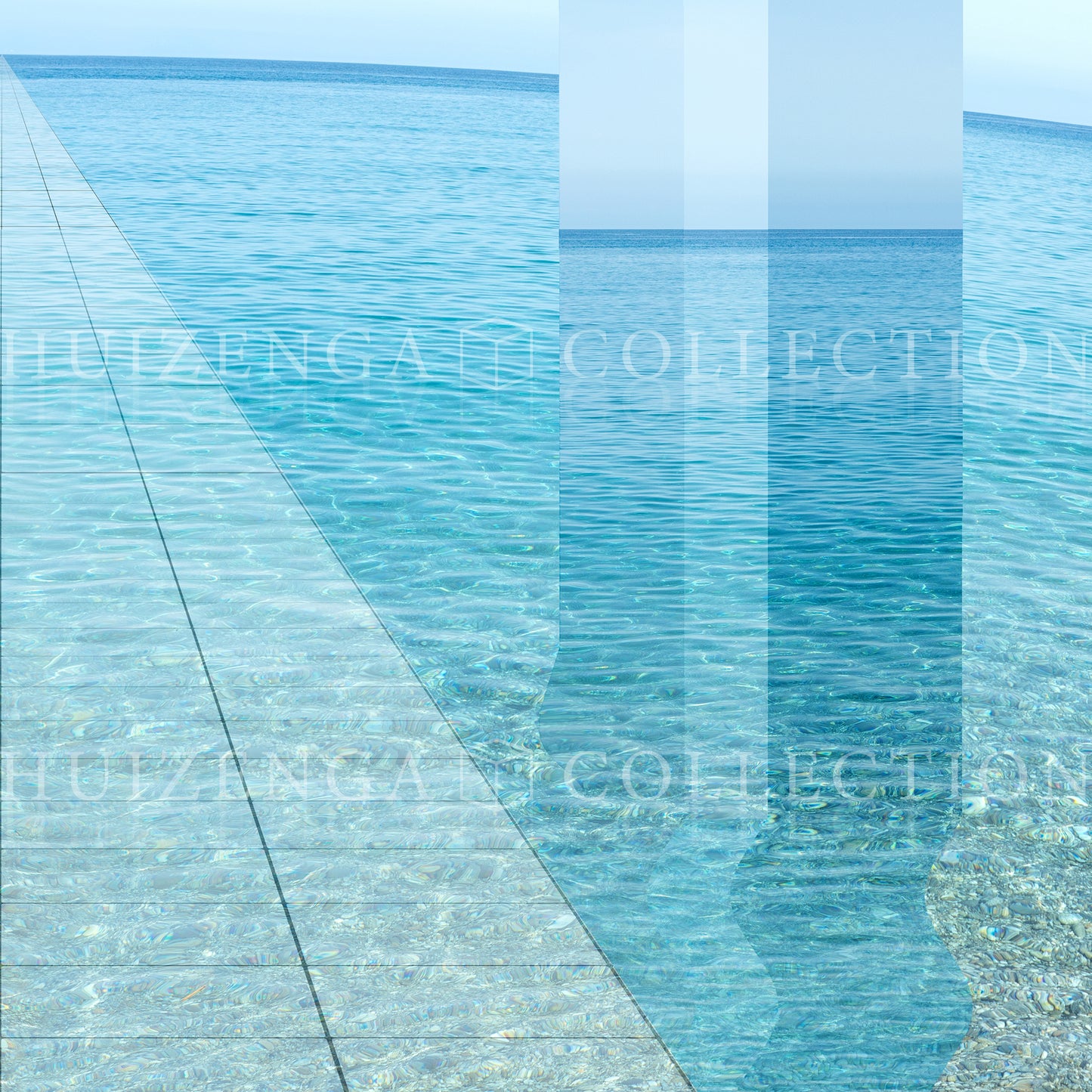 Detail van Sea Portal – ronde horizon en water in architectuur